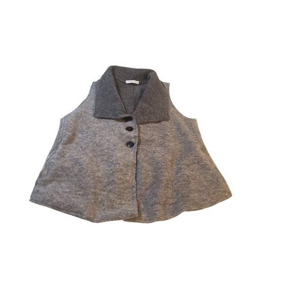 Cut Loose Wool Vest Womens Size XL Gray Two Button Front Lagenlook Outdoors - Picture 4 of 14